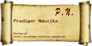 Prediger Nauzika névjegykártya